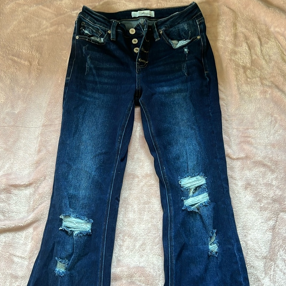 Kancan dark wash flare jeans